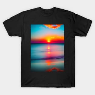 BEAUTIFUL BLUE TINGED OCEAN SUNSET T-Shirt